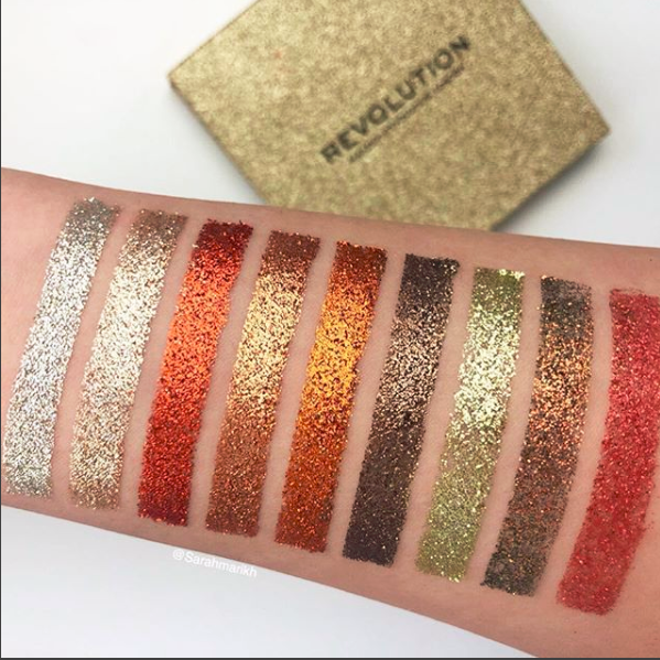 Makeup Revolution, Midas Touch Pressed Glitter Palette