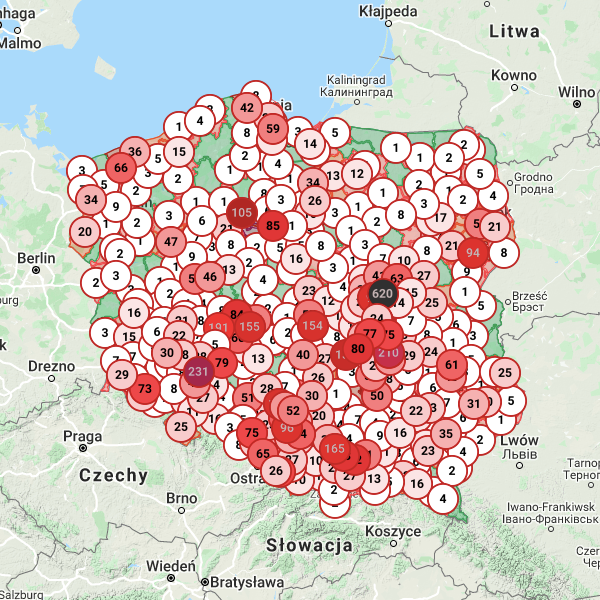 Mapa koronawirusa w Polsce