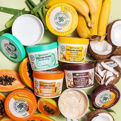 maski garnier hair food