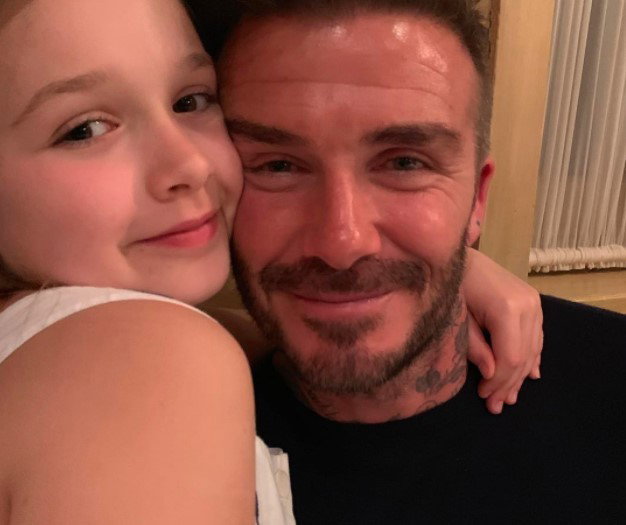 David Beckham całuje w usta dziewięcioletnią córkę
