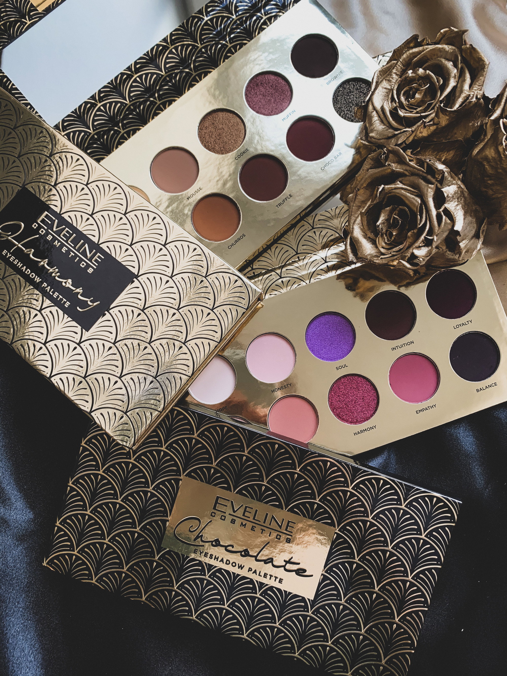 Palety cieni Eveline Harmony i Chocolate
