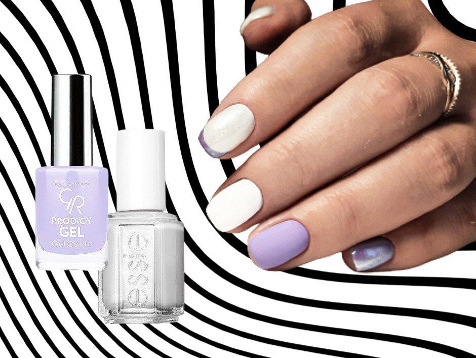 modne paznokcie 2021 two tone nails
