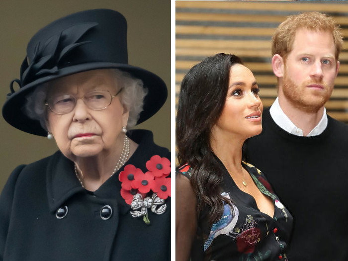 Królowa Elżbieta II, Meghan Markle, książę Harry