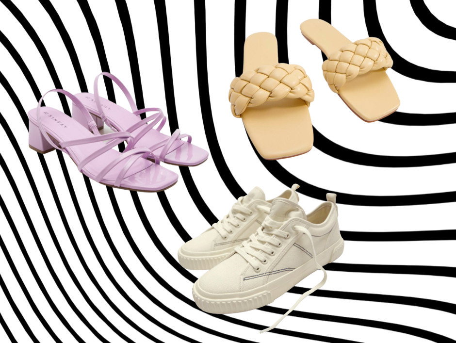 buty na lato 2021 Sinsay, Zara, Reserved