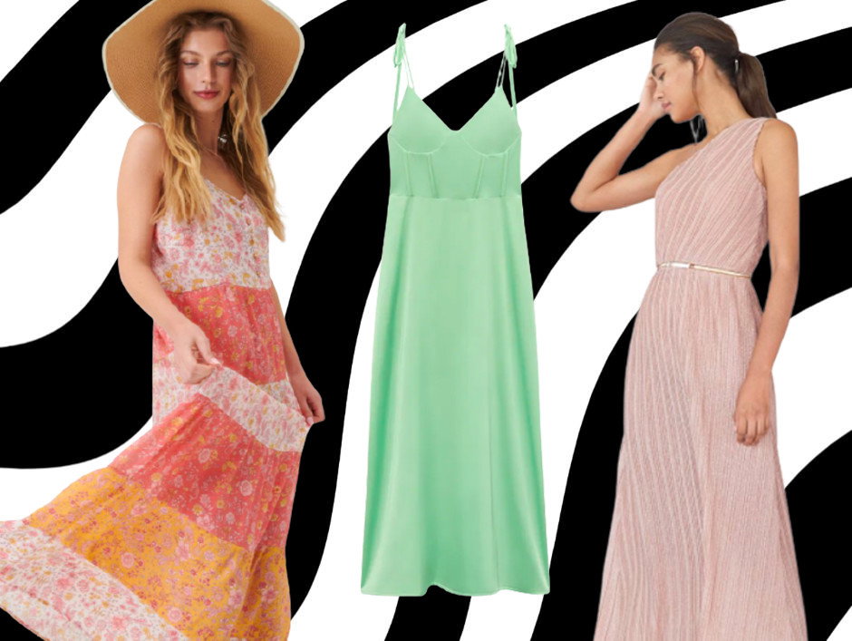 sukienki maxi na lato 2021 Sinsay, Zara, Mohito