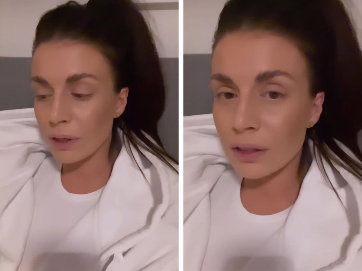 Magdalena Stępień wzruszona widokiem przy grobie syna