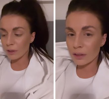 Magdalena Stępień wzruszona widokiem przy grobie syna