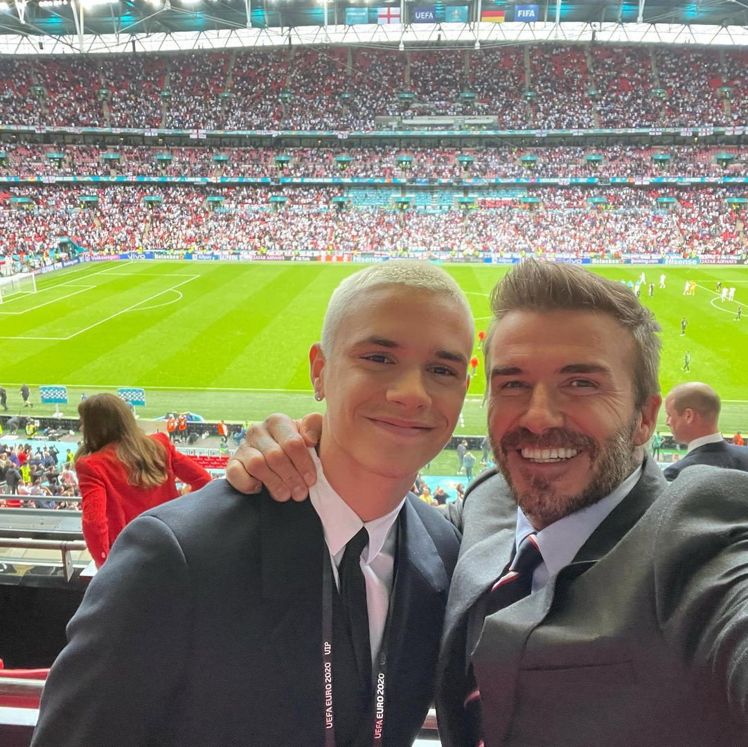 David Beckham z synem, a w tle... księżna Kate