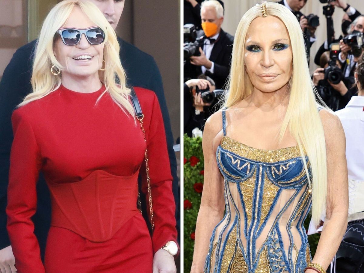 Donatella Versace w czerwonej mini nowe zdjęcia