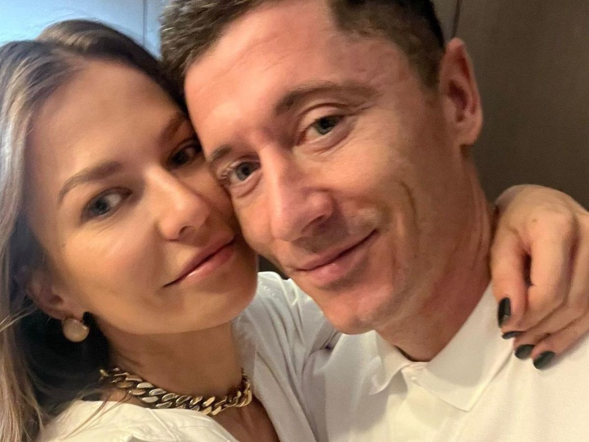 Anna Lewandowska z mężem