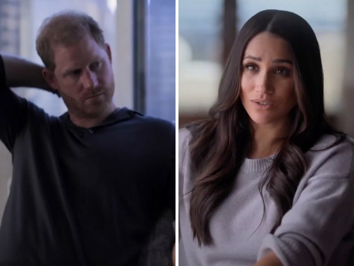 Meghan markle drwi z królowej a Harry siedzi zażenowany