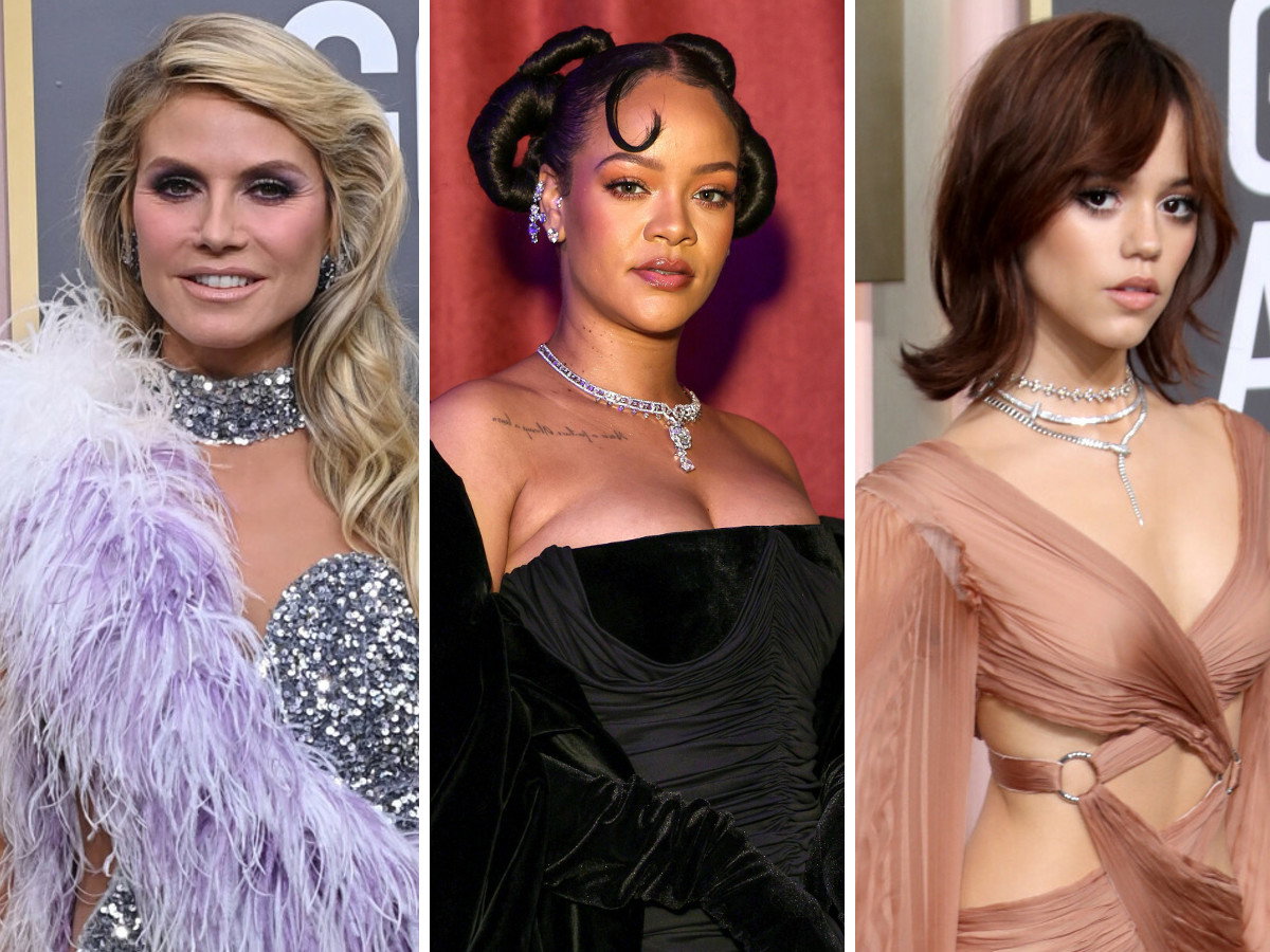 Złote Globy 2023: Heidi Klum w strusich piórach, mroczna Rihanna, serialowa Wednesday i inni