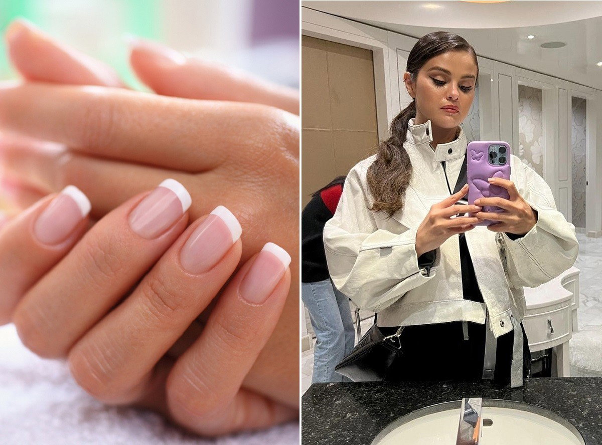 hitem jest american manicure - nosi go Selena Gomez