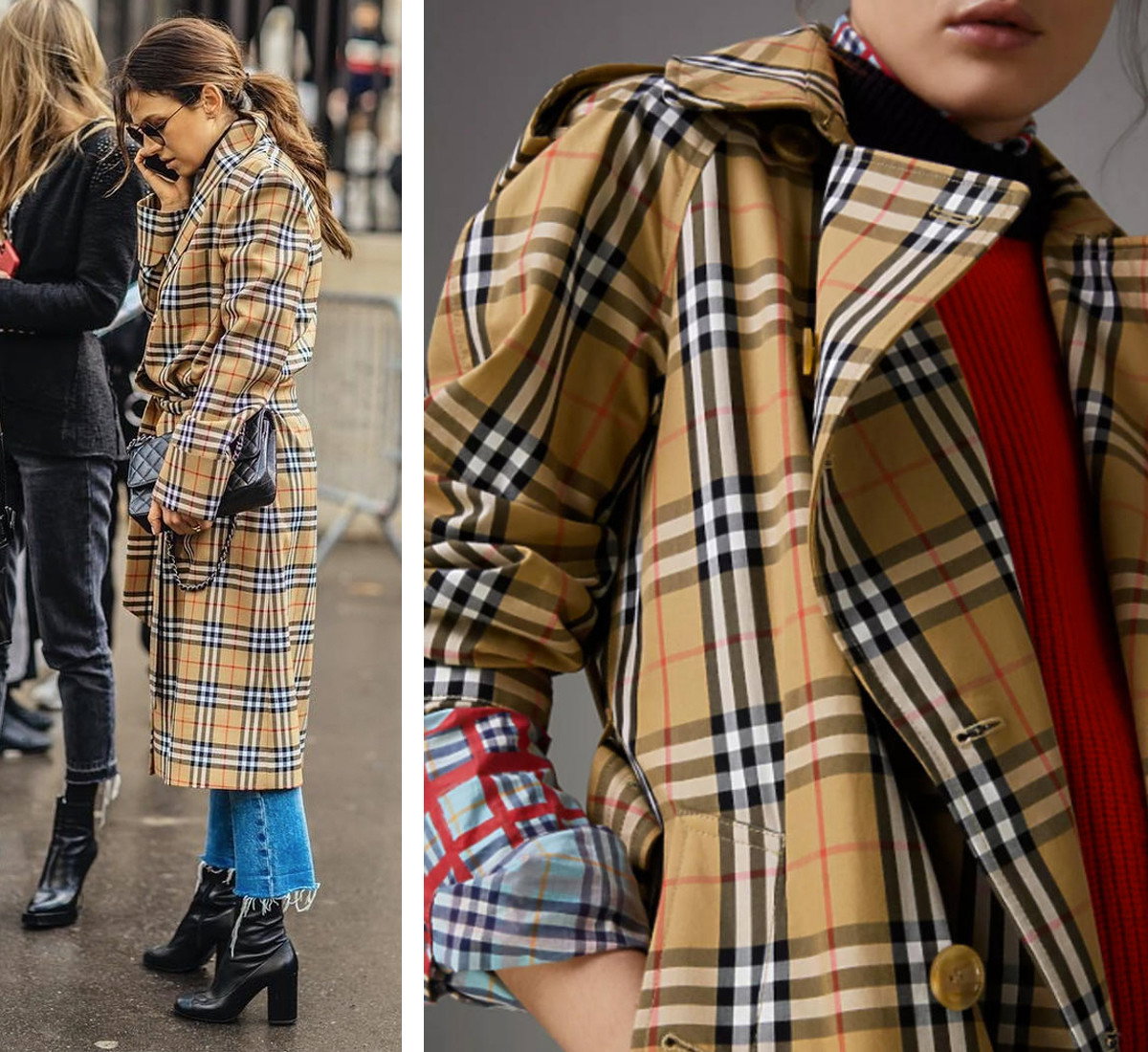 Anna Lewandowska płaszcz w kratkę Burberry