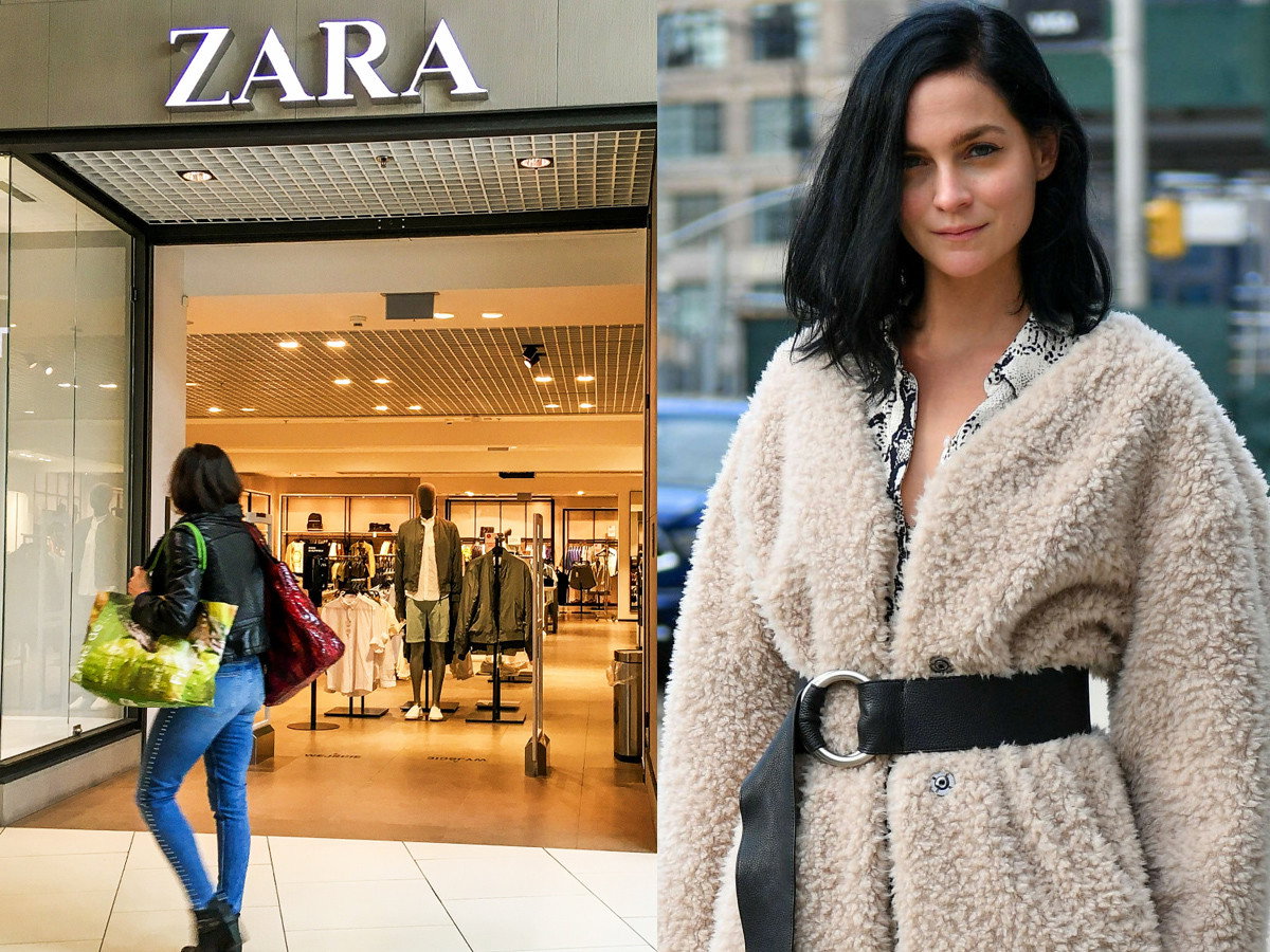 Beżowe futerko ZARA
