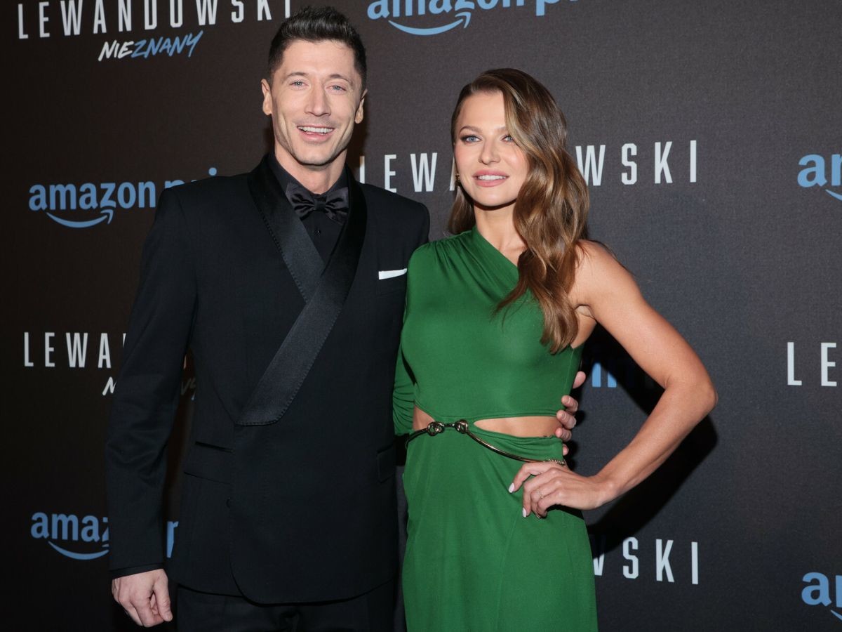 Anna i Robert Lewandowscy na premierze dokumentu Lewandowski - Nieznany