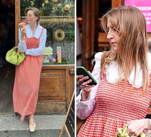 Lara Gessler w retro sukience
