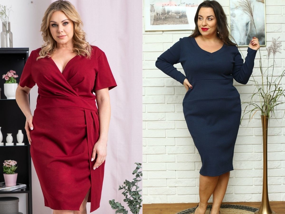 Sukienki plus size do pracy. Wyszczuplają sylwetkę i maskują wystający brzuch