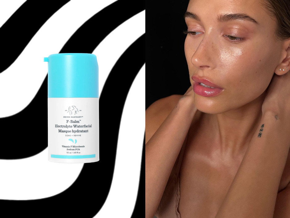 Hailey Bieber - maska do twarzy F-Balm Electrolyte Waterfacial od Drunk Elephant 