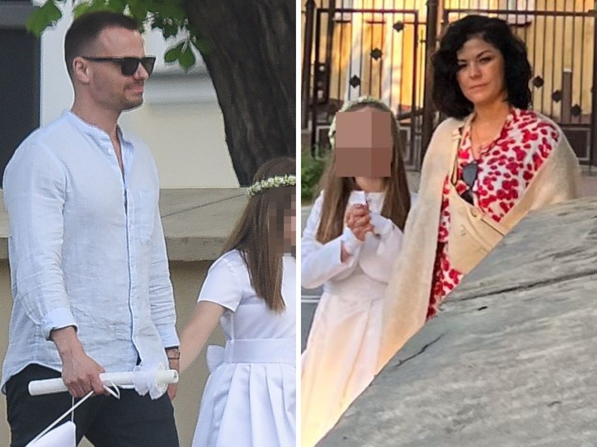 Katarzyna Cichopek i Marcin Hakiel z córką w kościele