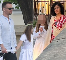 Katarzyna Cichopek i Marcin Hakiel z córką w kościele