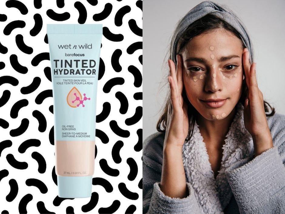 Aplikacja nawilżającego podkładu Wet n Wild Bare Focus Tinted Hydrator