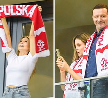 Małgorzata Rozenek i Radosław Majdan na stadionie
