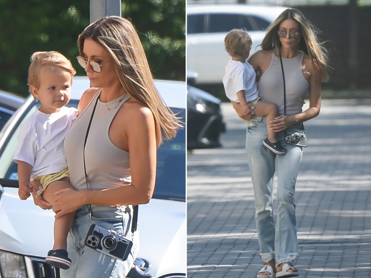Małgorzata Rozenek na spacerze z Heniem. Nowe zdjęcia paparazzi
