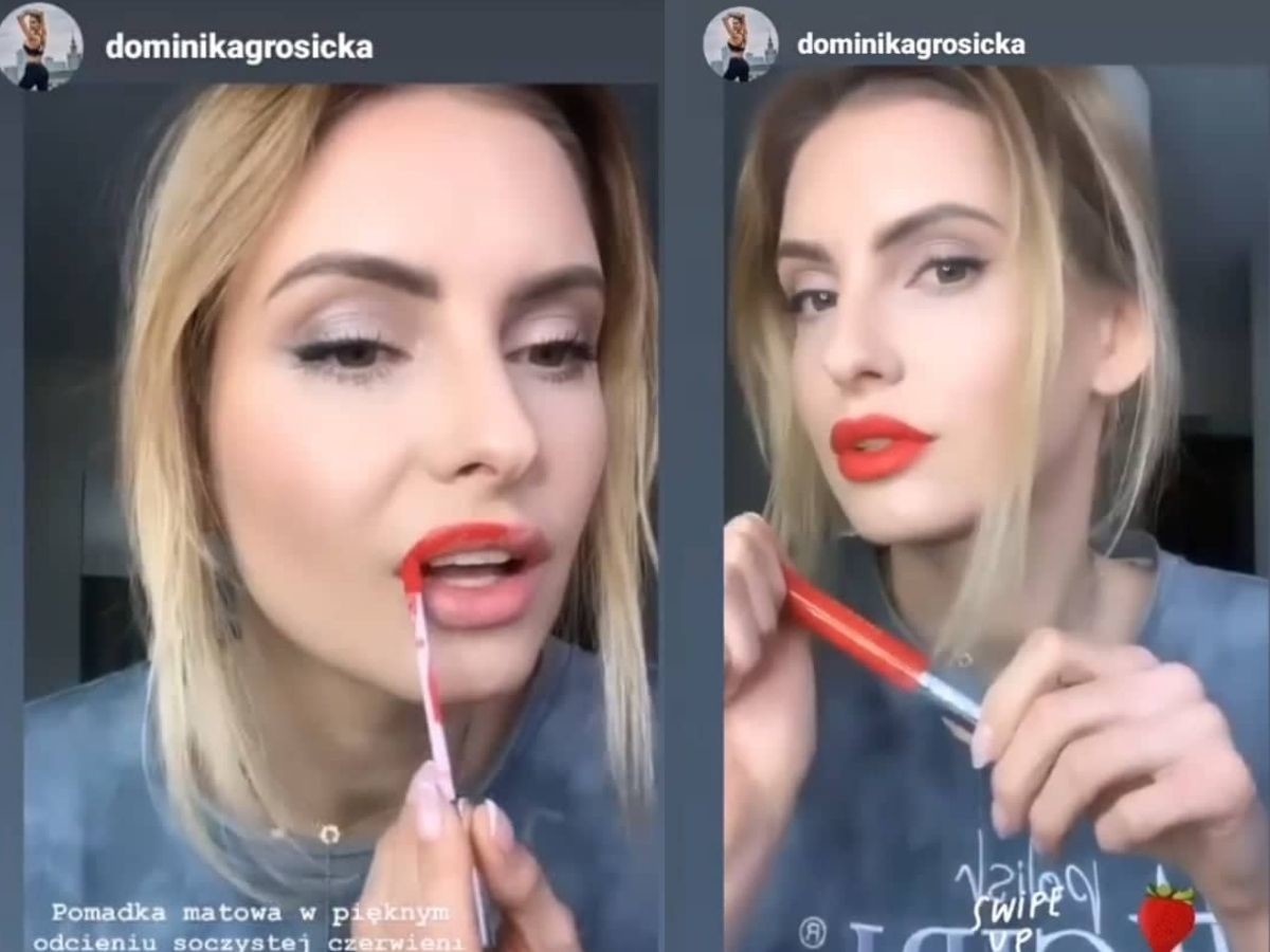 Dominika Grosica używa pomadki matoweju w płynie Nutridome