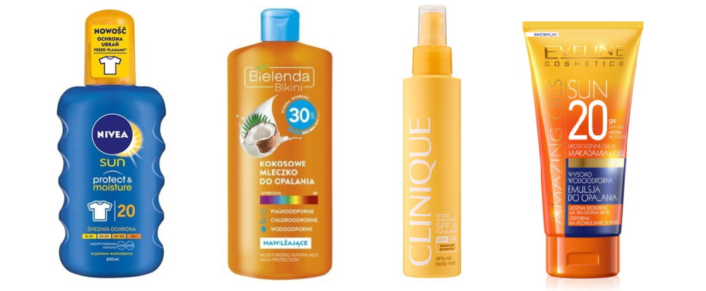 kremy do opalania z filtrem NIVEA Bielenda Clinique Eveline