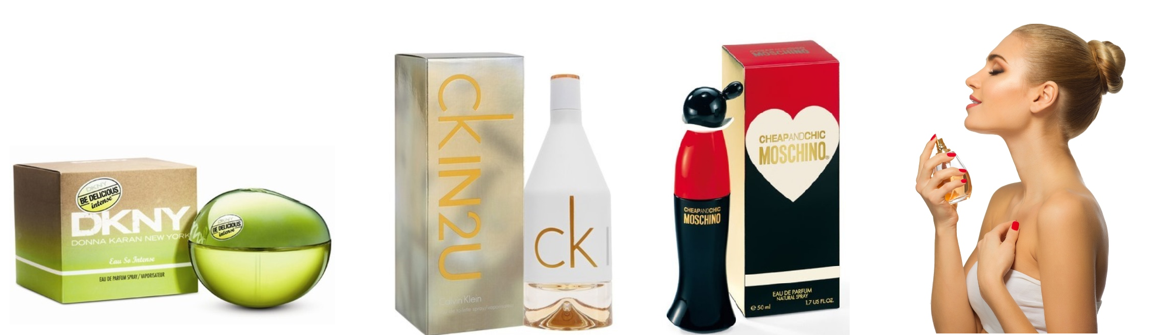 kolaż perfum plus kobieta używająca perfum