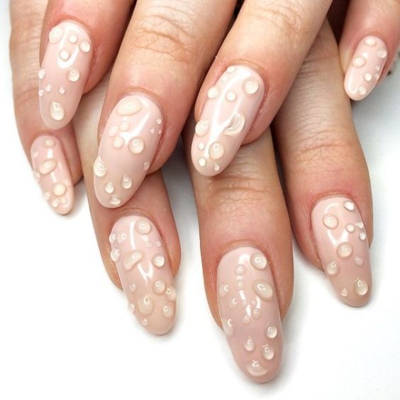 Modne paznokcie 2020 - water drop nails