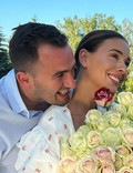 Klaudia Halejcio z partnerem Oskarem