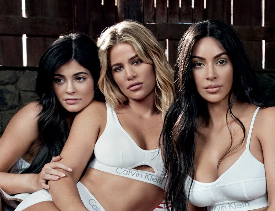 Kylie Jenner, Khloe Kardashian i Kim Kardashian-West w kampanii Calvin Klein
