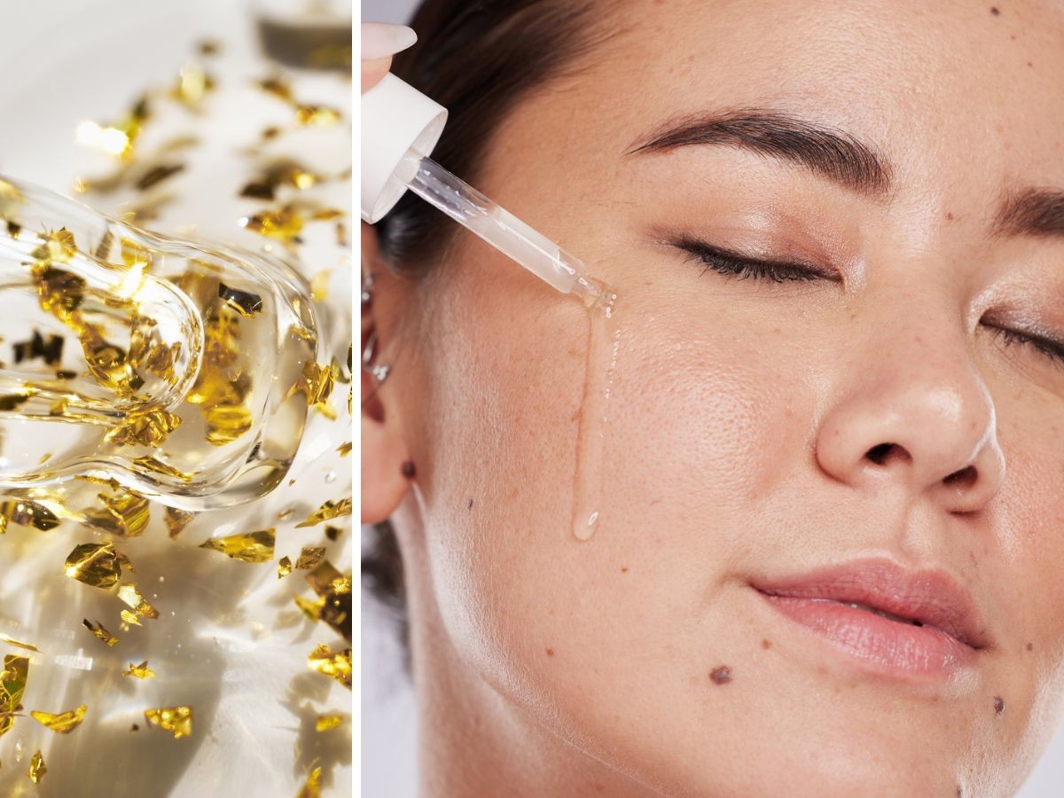HISKIN SKINLED  kolagenowe złote serum do twarzy z mikromasażerem