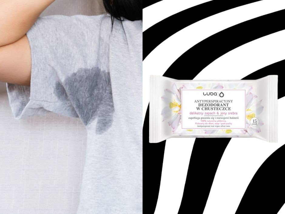 Antyperspirant w chustce chroni przed plamami na koszulce