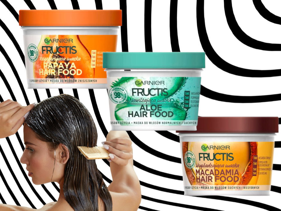 maski garnier hair food