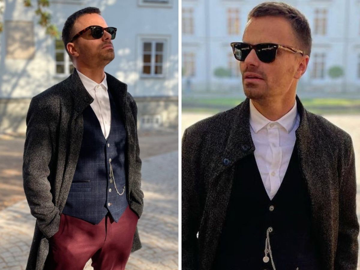 Marcin Hakiel w eleganckiej stylizacji