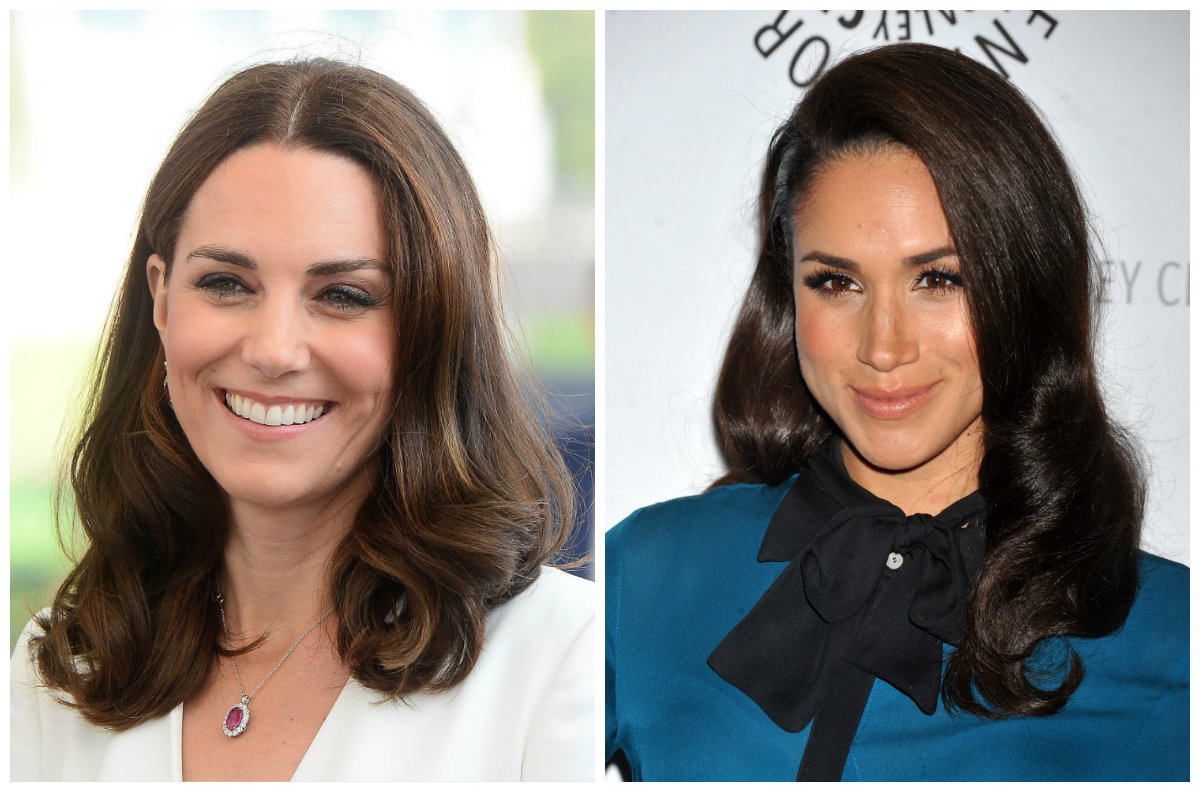 Meghan Markle Kate Middleton uśmiechnięta