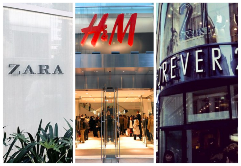 sklepowe witryny zara h&m forever21