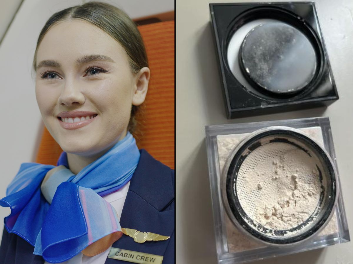 Stewardessa używa tego pudru, przygotowując się na 20-godzinny dzień pracy. Nie ciastkuje się i daje świeży „satin mat effect”