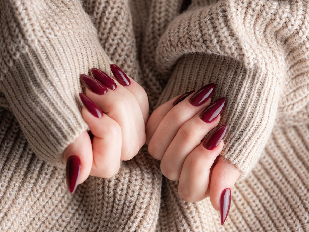 cherry chromo nails