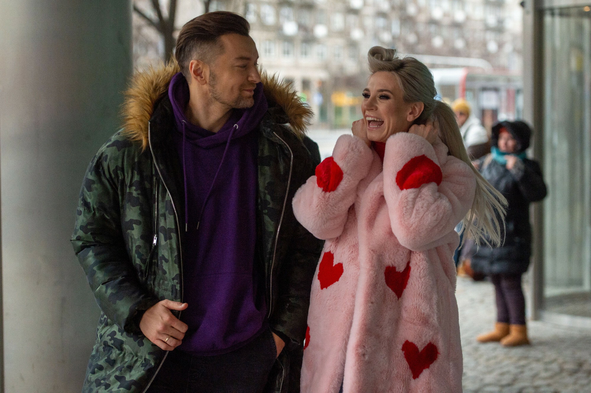 Sylwia Grzeszczak i Liber  przed studiem Dzie? dobry TVN
