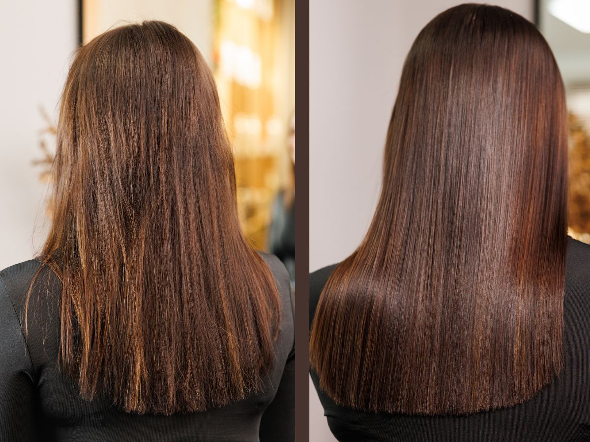 Ta odżywka z keratyną w 2 minuty daje efekt sleeky hair. Włosy błyszcza jak po laminacji za 700 zł