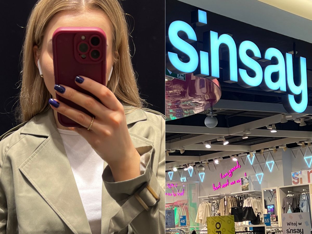 Szałwiowy trencz na wiosnę z Sinsay