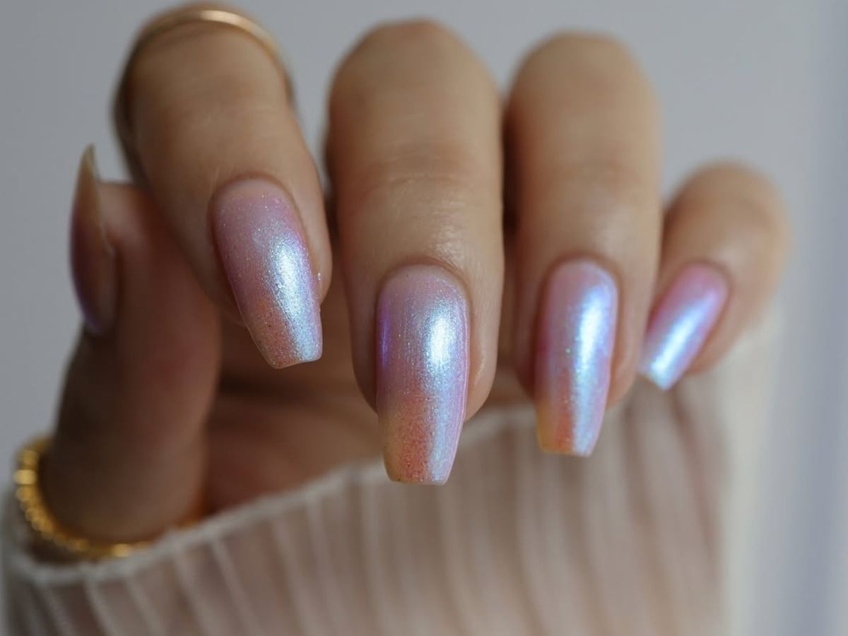 lilac glass nails