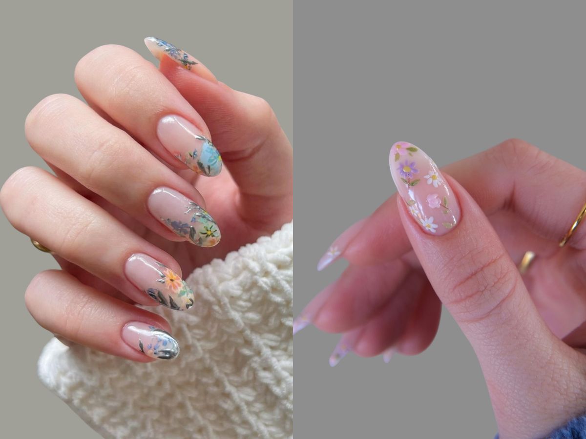 Paznokcie na wiosnę 2025 meadow nails