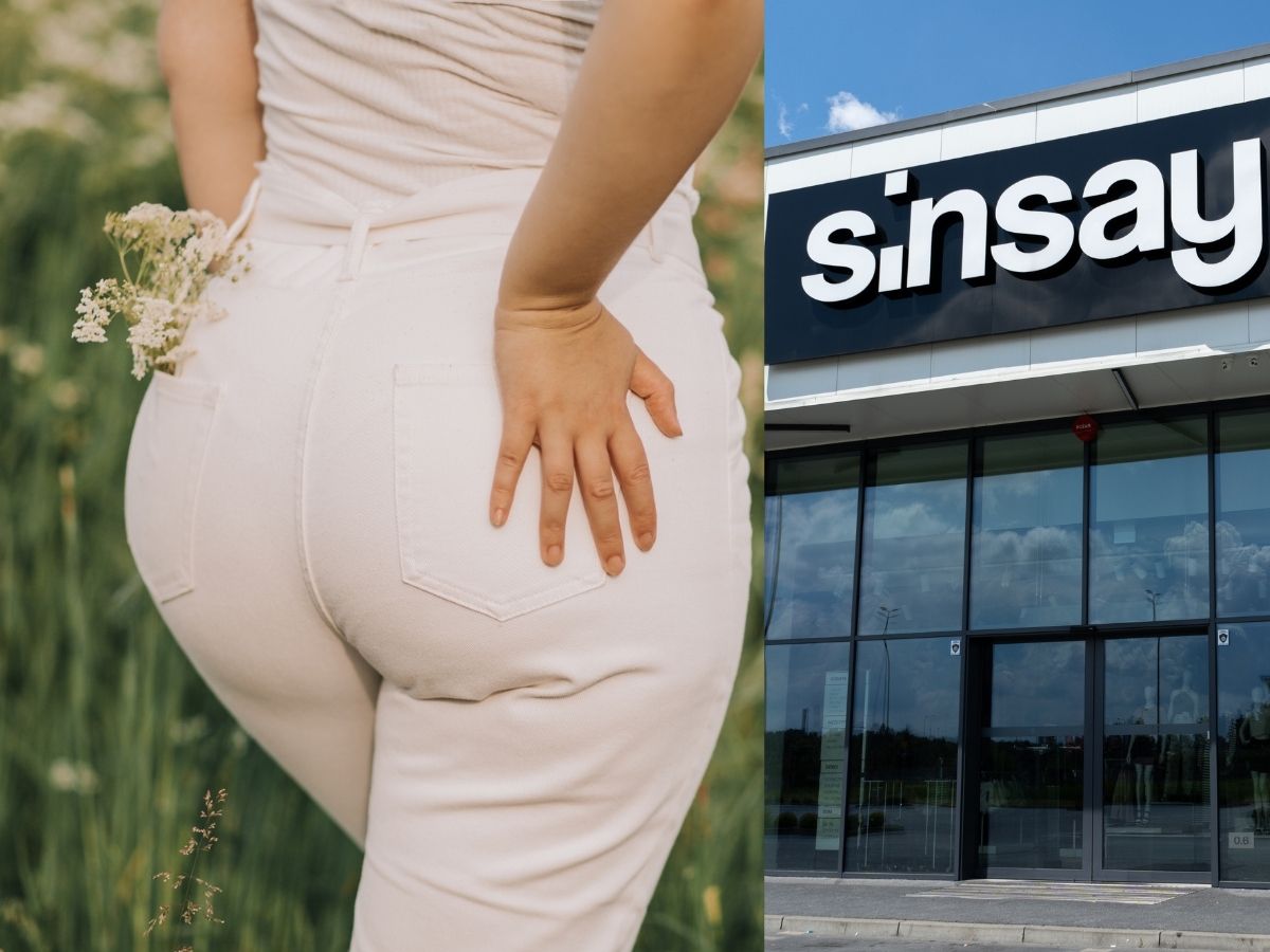 Białe jeansy flare Sinsay
