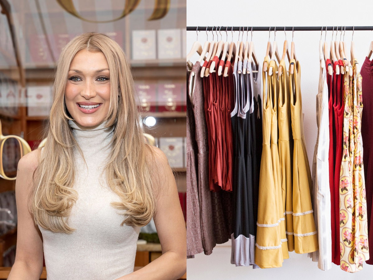 komplet z marynarką i spódnicą w stylu Belli Hadid