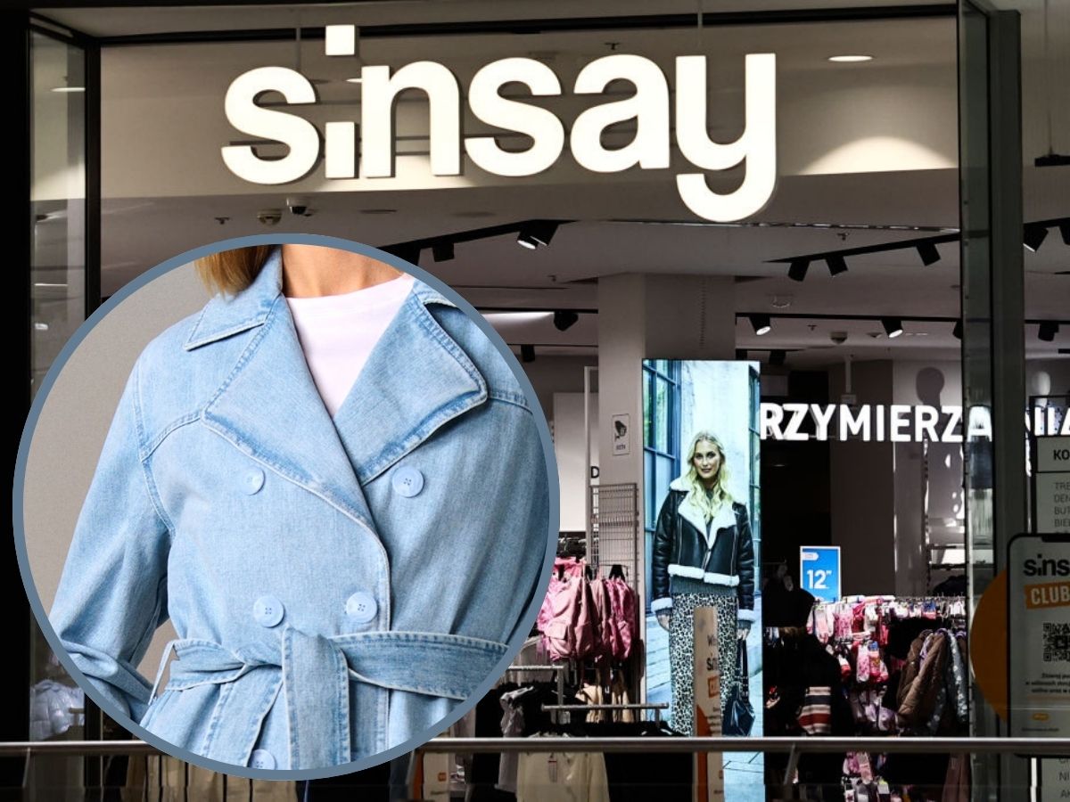 Jeansowy trencz Sinsay